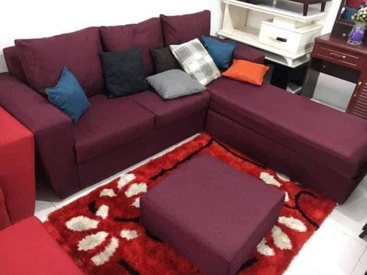 Deep red custom sectional sofa